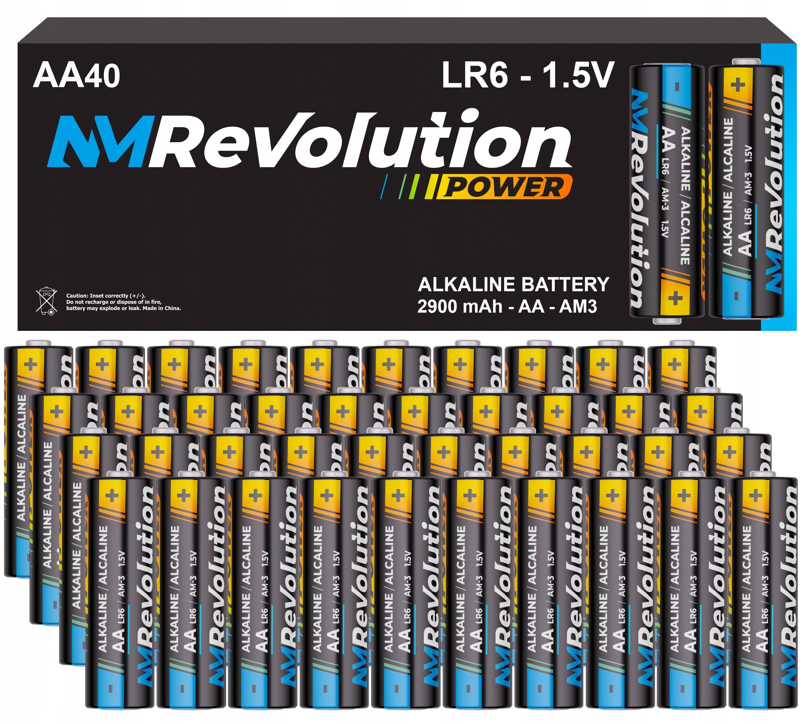 NM Revolution AA alkalická batéria (R6) 40 ks.
